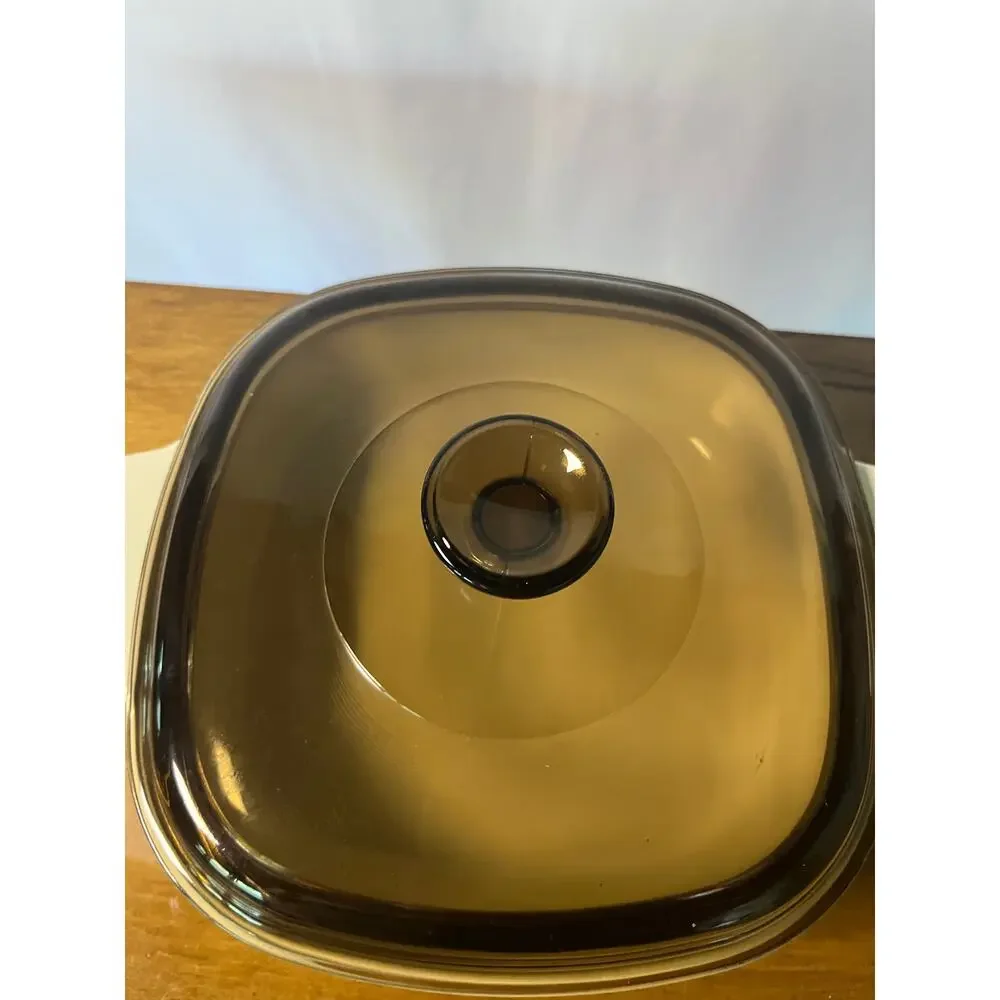 Vintage Corning Ware Abundance A-2-B 2 Qt Casserole Dish with Amber Pyrex Lid